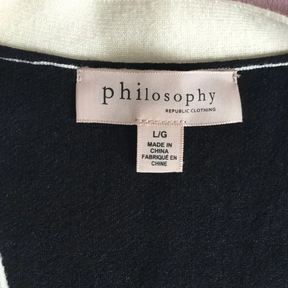 Philosophy Chic Padded Shoulder Novelty  Button Pocket Cardigan SZ L - Picture 7 of 11